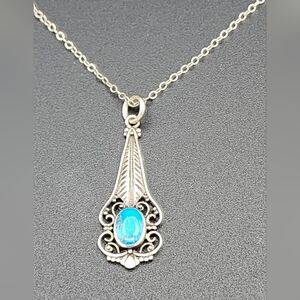 Boma Turquoise and Sterling Filigree Necklace